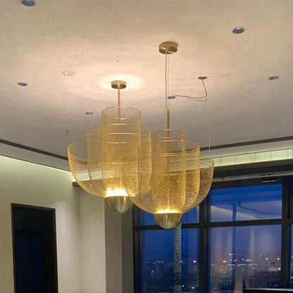 Nordic Iron Mesh Personality Shape Light And Shadow Chandelier