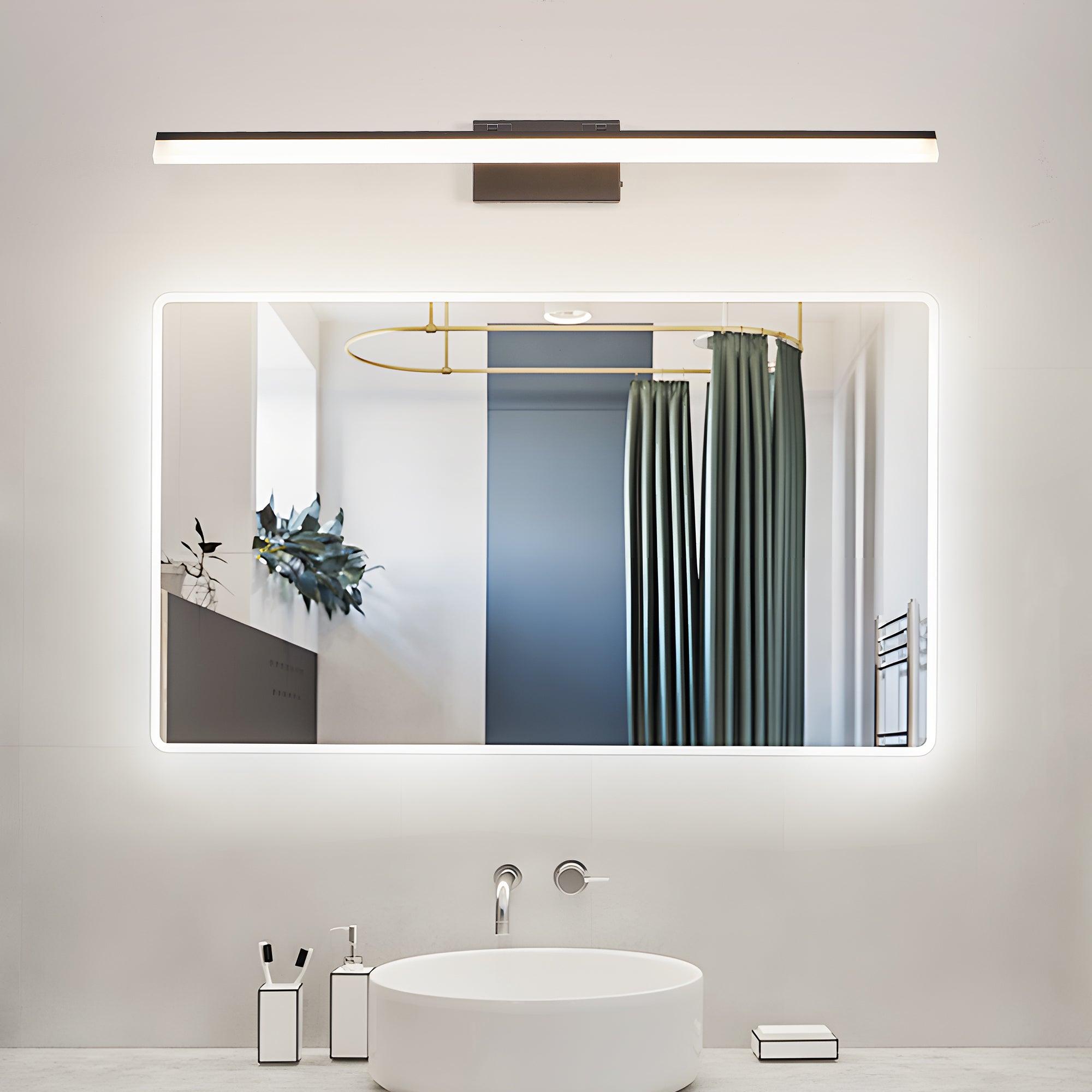 Black Metal Vanity Light For Bathroom Mirrors
