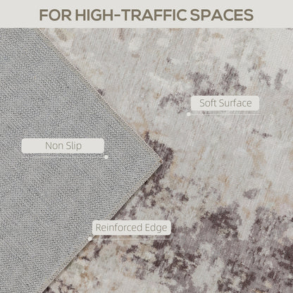 Machine Washable Area Rug 8x10, Non-Slip Modern Abstract Floor Carpet For Living Room, Bedroom, Dining Room, Mixed-Brown