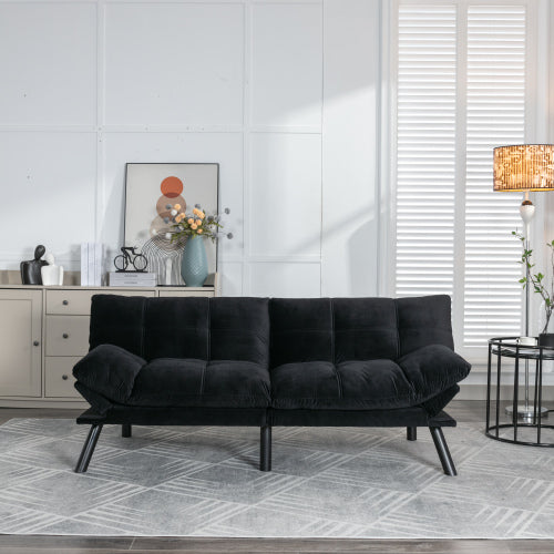 Black Modern Convertible Sofa