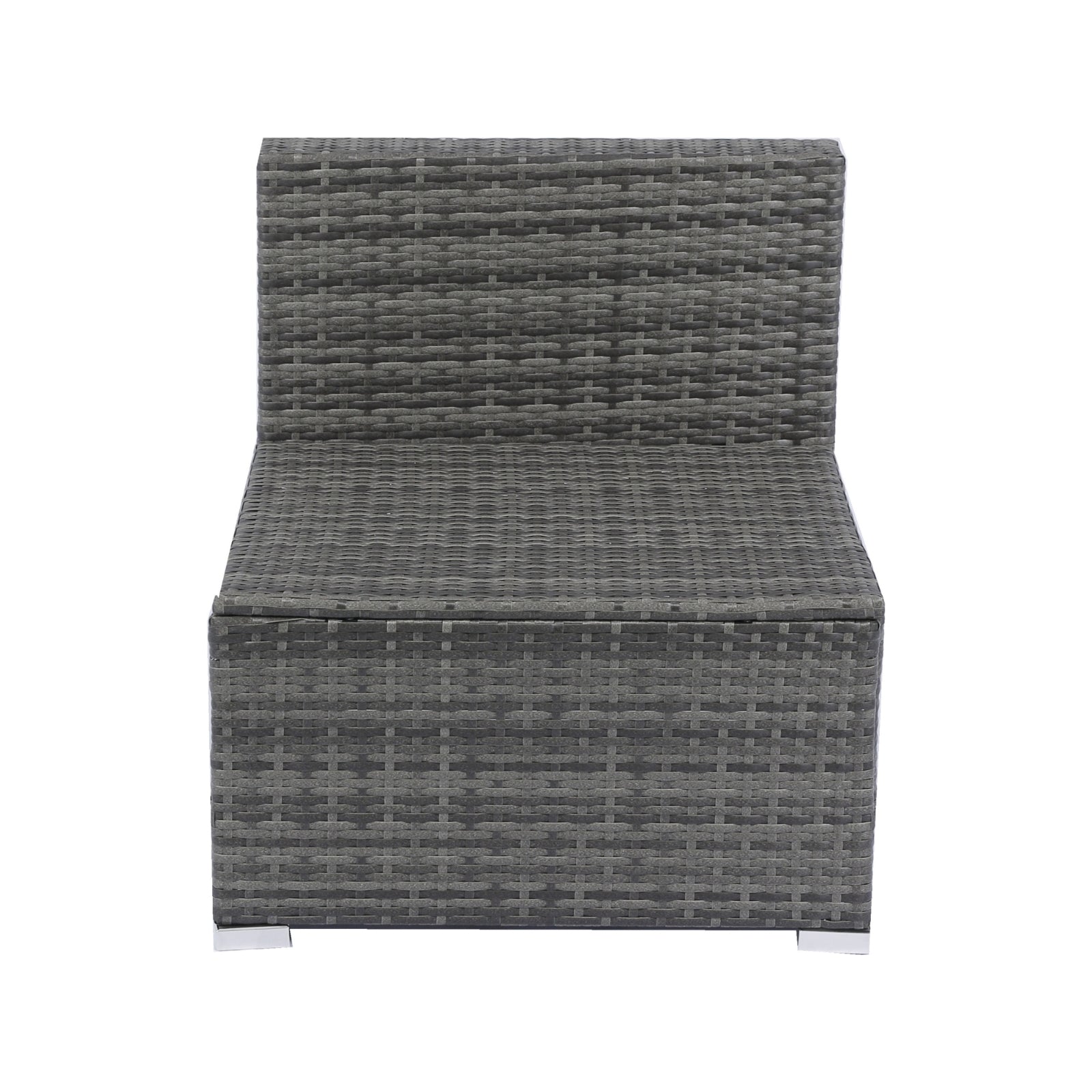 Wicker Rattan Sectional Sofa Retractable Canopy Outdoor