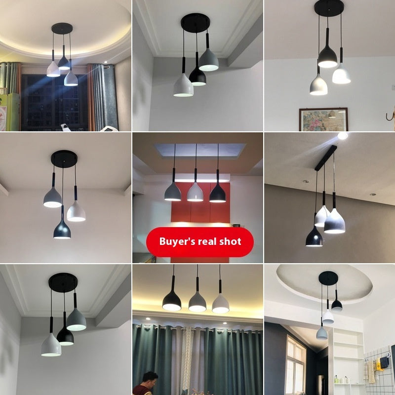 Nordic Restaurant Chandelier Three-head Modern Minimalist