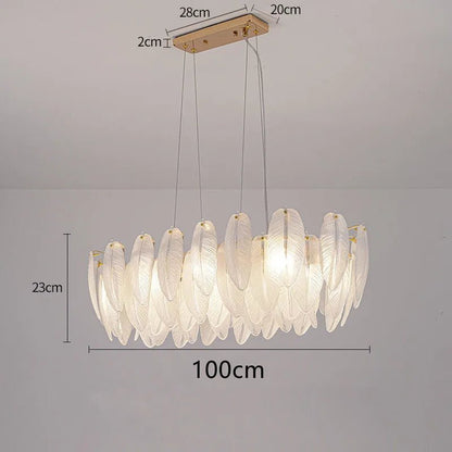 Feather Glass Gold Pendant Light - Decorbites