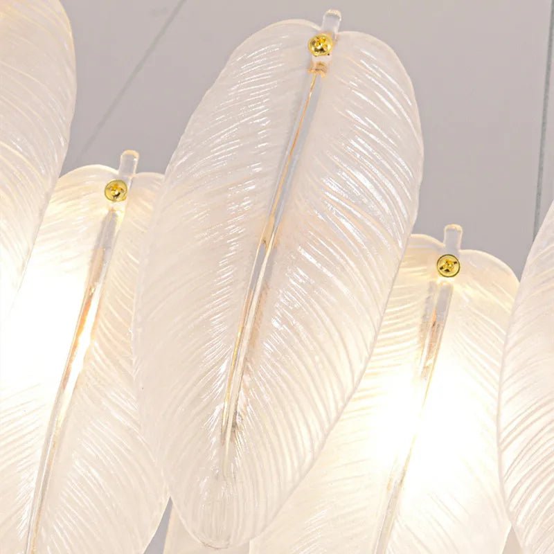 Feather Glass Gold Pendant Light - Decorbites