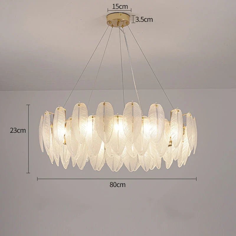 Feather Glass Gold Pendant Light - Decorbites