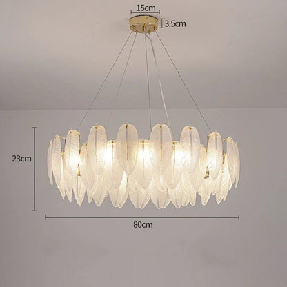 Feather Glass Gold Pendant Light - Decorbites