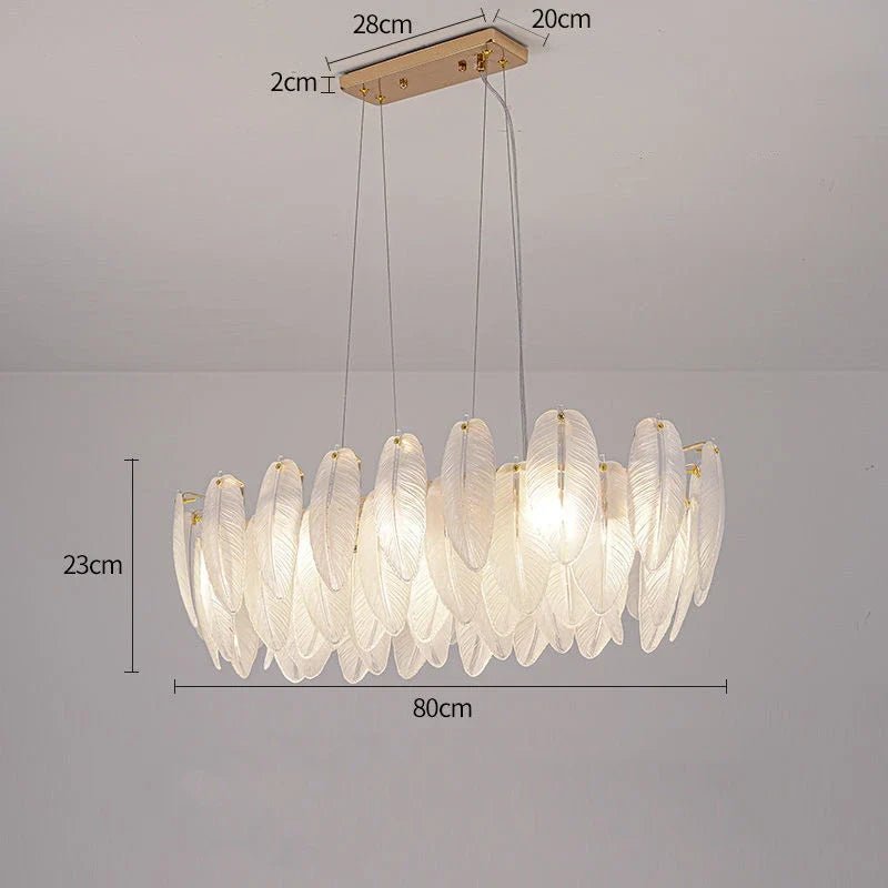 Feather Glass Gold Pendant Light - Decorbites