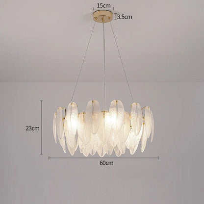 Feather Glass Gold Pendant Light - Decorbites