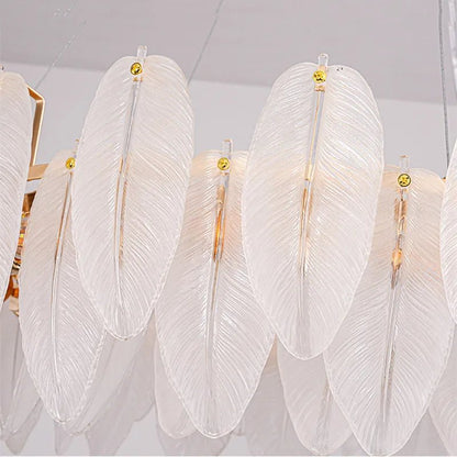 Feather Glass Gold Pendant Light - Decorbites