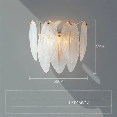 Feather Glass Gold Pendant Light - Decorbites