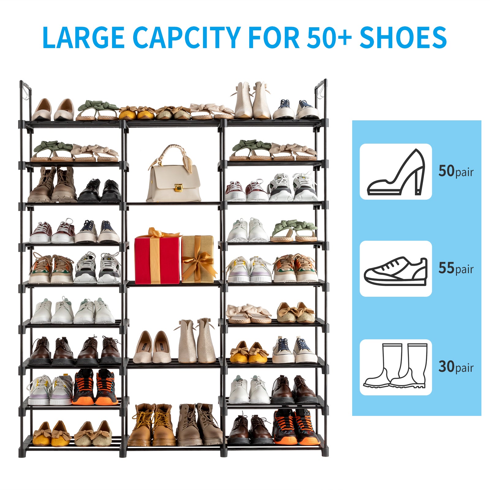 Wooden Entryway Shoe Rack