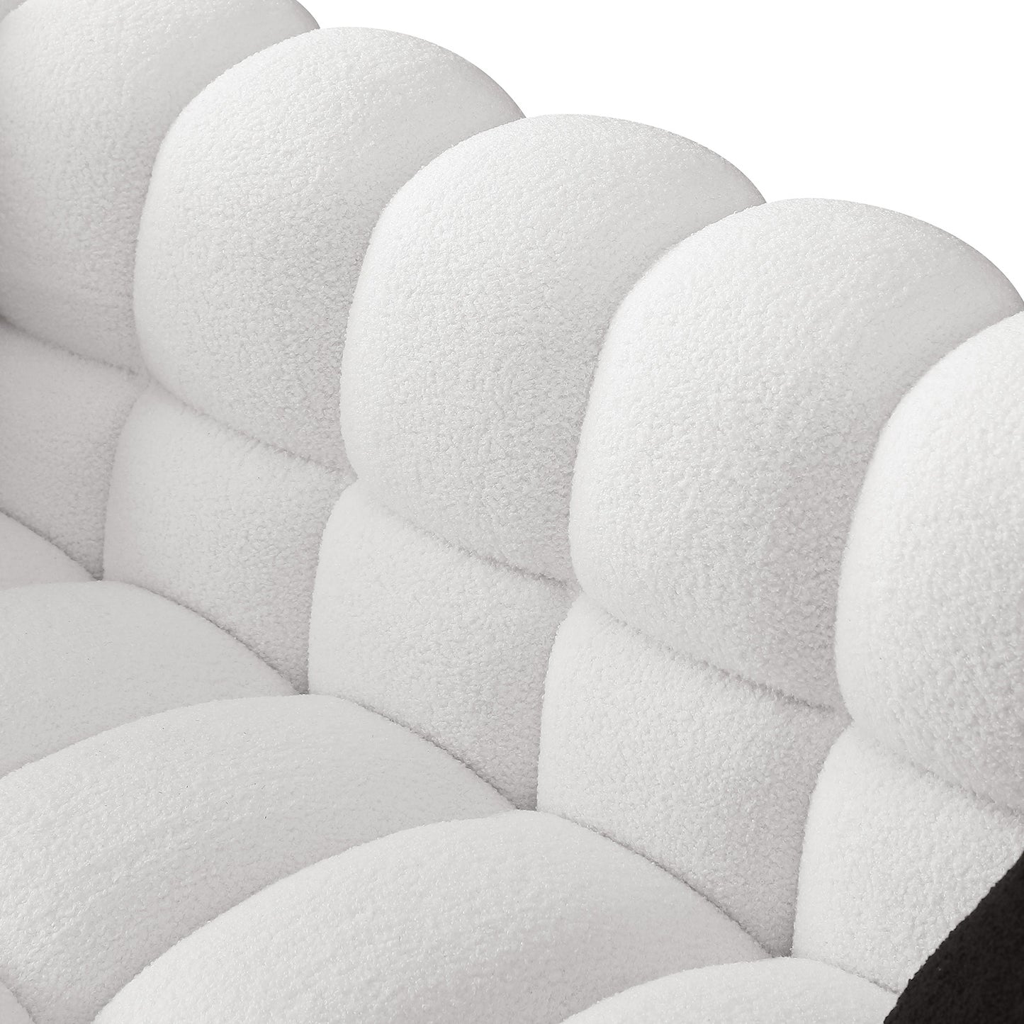 62.2length ,35.83inch  Deepth ,human Body Structure For USA People, Marshmallow Sofa,boucle Sofa ,White Color, 2 Seater