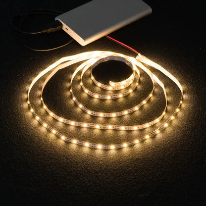 Coiled warm white flexible usb led light strips with integrated circuit board for tv background and bedroom night light