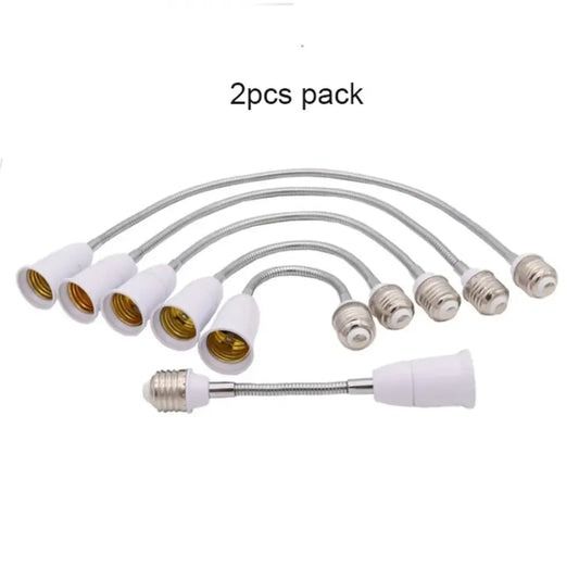 Set of flexible white and gold metal extension adaptor with e27 base for living room lamp decorbites gooseneck e27 accessory