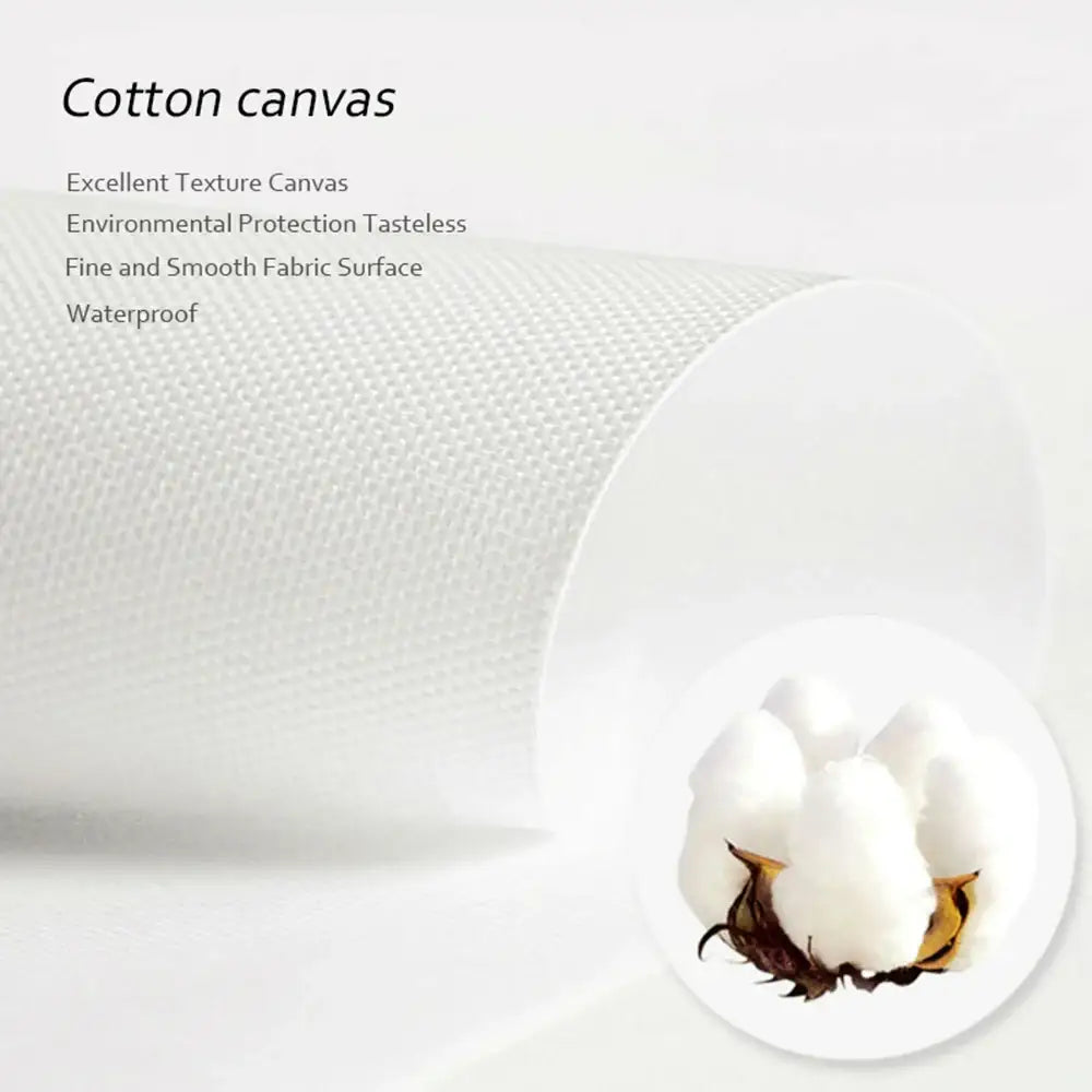 White cotton canvas fabric with fine textured weave and smooth surface for decorbites™ beige flower grass wall art print