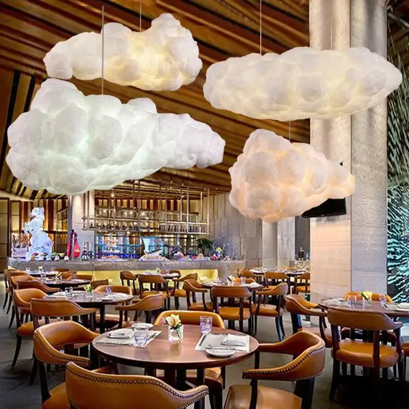 Fluffy white cloud chandelier pendant light with soft diffused glow and textured fabric for dining room decorbites cloud chandelier