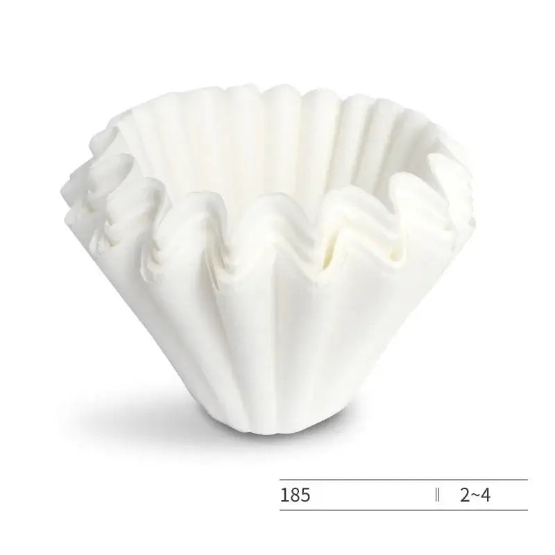 Fluted white disposable paper coffee filters with a pleated design for decorbites coffee filters kitchen use