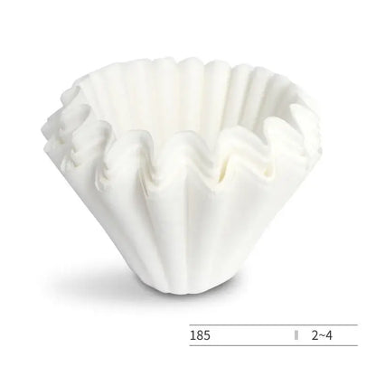 Fluted white disposable paper coffee filters with a pleated design for decorbites coffee filters kitchen use