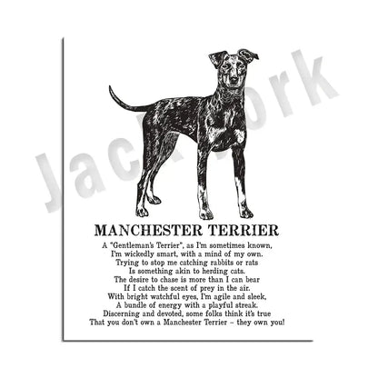 Framed black and white dog breed poetry poster set featuring a black ink illustration of a newfoundland dog for decorbites dog breed decor