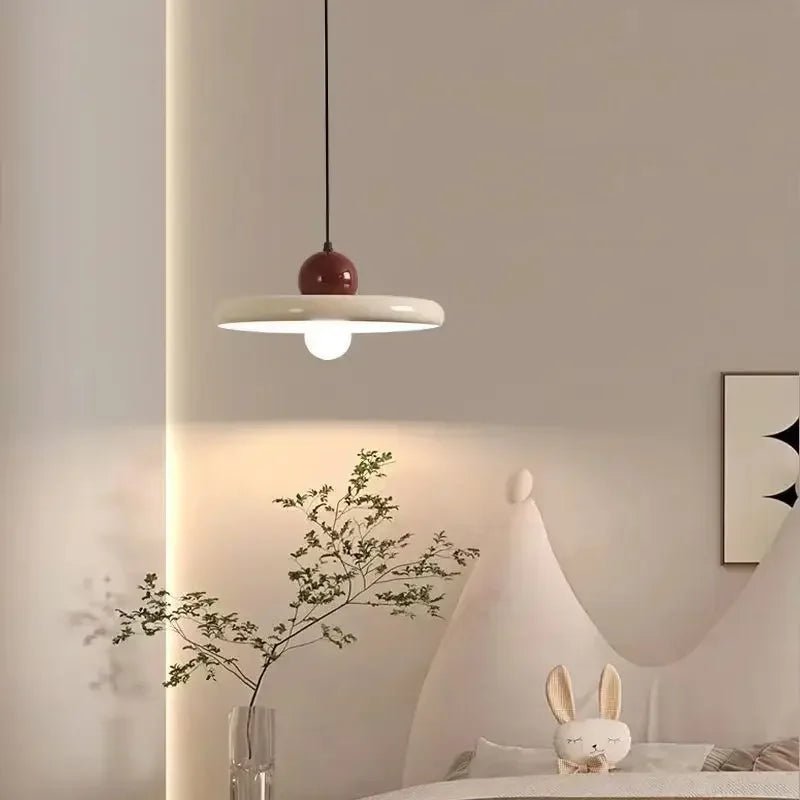 French Cream Flying Saucer Metal Pendant Light - Decorbites