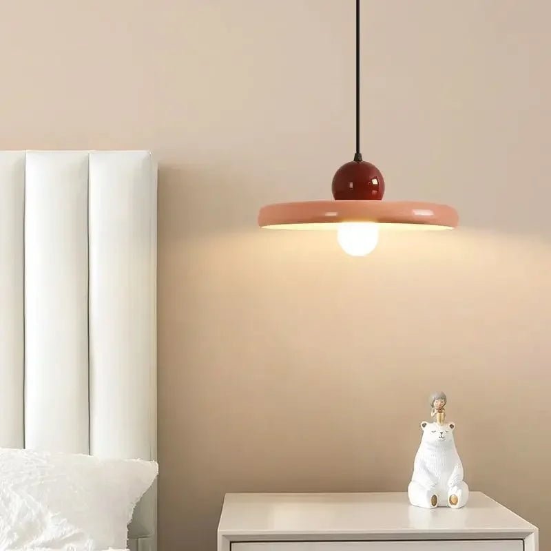 French Cream Flying Saucer Metal Pendant Light - Decorbites