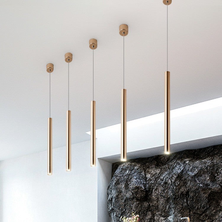 Gold Cylindrical Chandelier Light