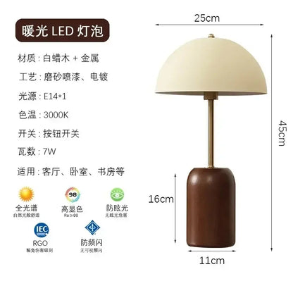 French medieval solid wood table lamp with cream dome shade and brass stem for bedroom decorbites french medieval style