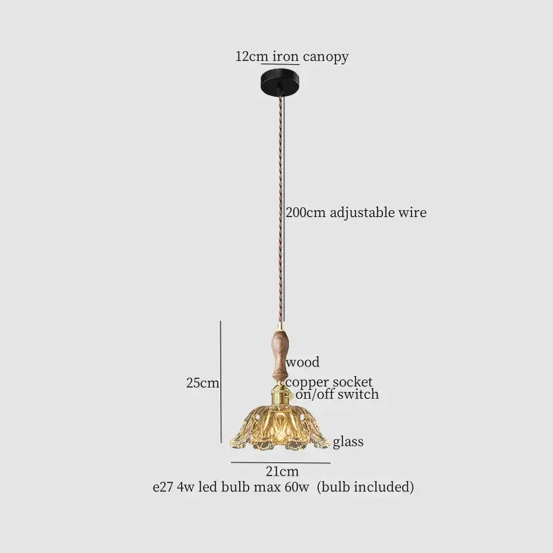 Antique brass and wood pendant lamp with green glass shade for dining room decorbites copper wood glass lighting