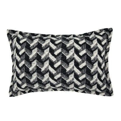 Black and white herringbone style decor pillowcase with woven fabric finish for french style decorbites living room decor