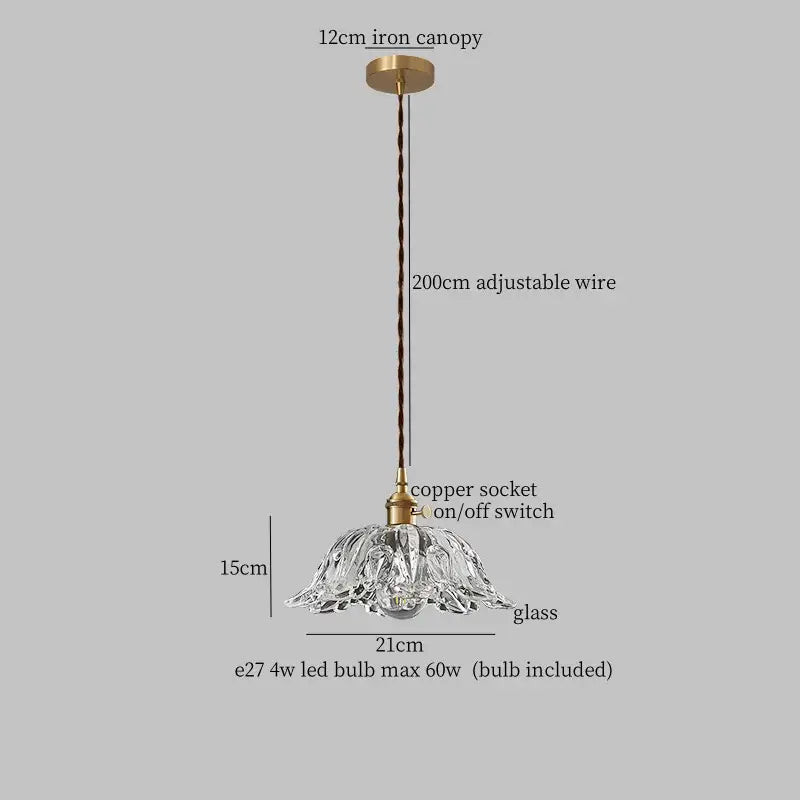 French style fluted clear glass led pendant light with brass accents for dining room decorbites clear glass pendant light
