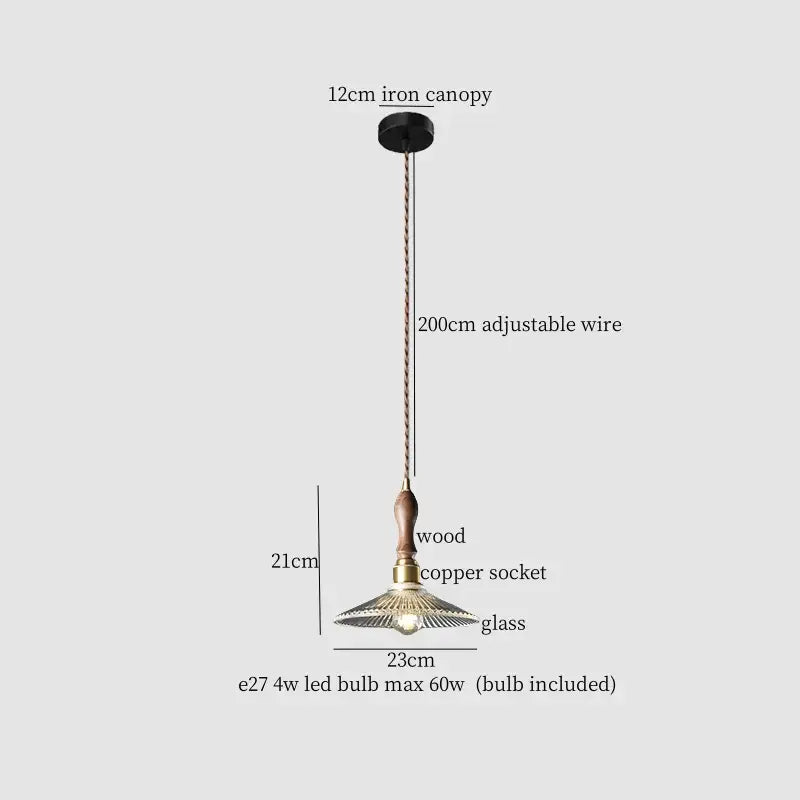 French style fluted clear glass led pendant light with black iron canopy copper socket for dining room decorbites clear glass decor