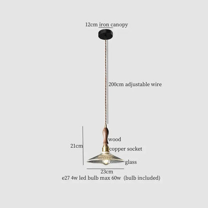 French style fluted clear glass led pendant light with black iron canopy copper socket for dining room decorbites clear glass decor