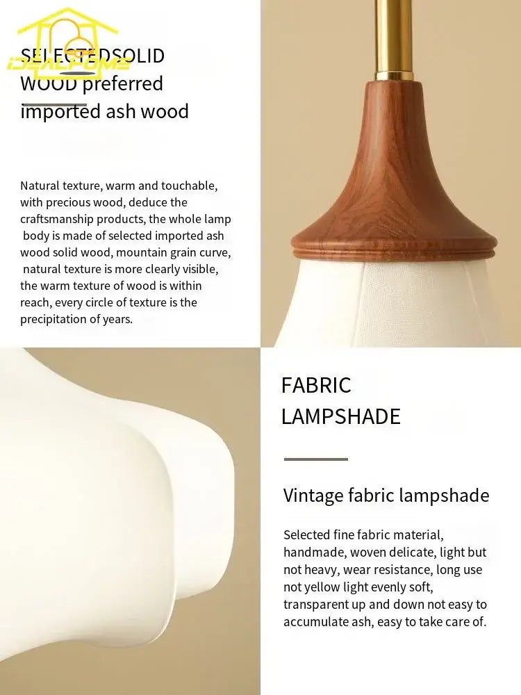 A warm-toned ash wood lamp base with brass accents in a decorbites french vintage pendant light for french vintage bedroom