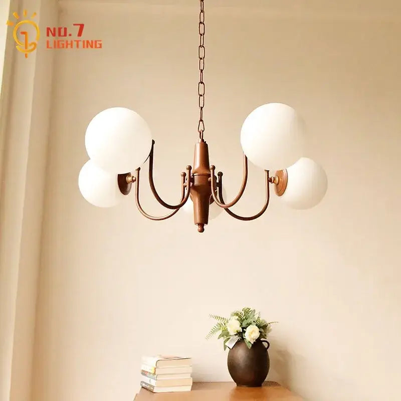Antique brass french vintage iron pendant light with five frosted white glass globe shades for kitchen chandelier decorbites french vintage