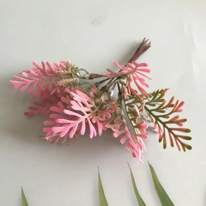 A delicate frosted greenery berry stamen bundle with soft pink and green synthetic leaves for living room decorbites decor