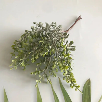 Frosted greenery berry stamen bundle with faux green and silver textured leaves for living room diy decorbites greenery berry decor