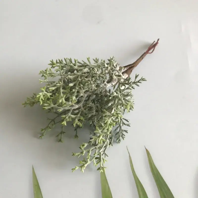 Faux green and silver frosted greenery berry stamen bundle with brown stem for living room diy decorbites greenery berry decor