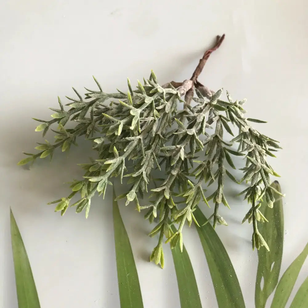 Frosted greenery berry stamen bundle with frosty green artificial evergreen branch and brown stem for living room decorbites greenery berry decor