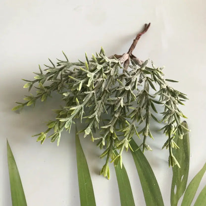 Frosted greenery berry stamen bundle with frosty green artificial evergreen branch and brown stem for living room decorbites greenery berry decor