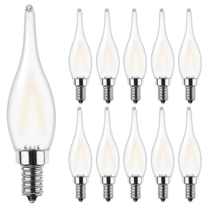 Clear glass led candle bulb with metallic screw base for decorbites frosted led candle dining room chandelier light