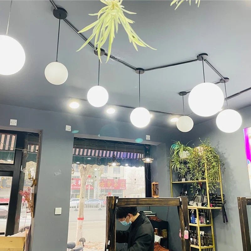 Frosted White Acrylic Globe Pendant Light - Decorbites
