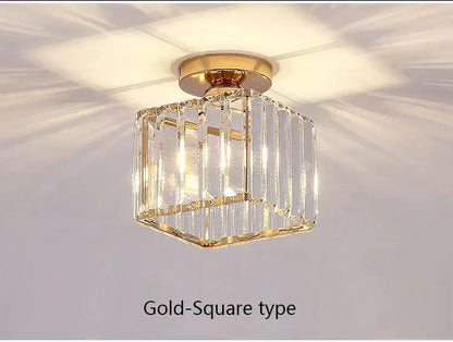 Geometric gold crystal led chandelier with clear crystal prisms for living room decorbites crystal led lighting