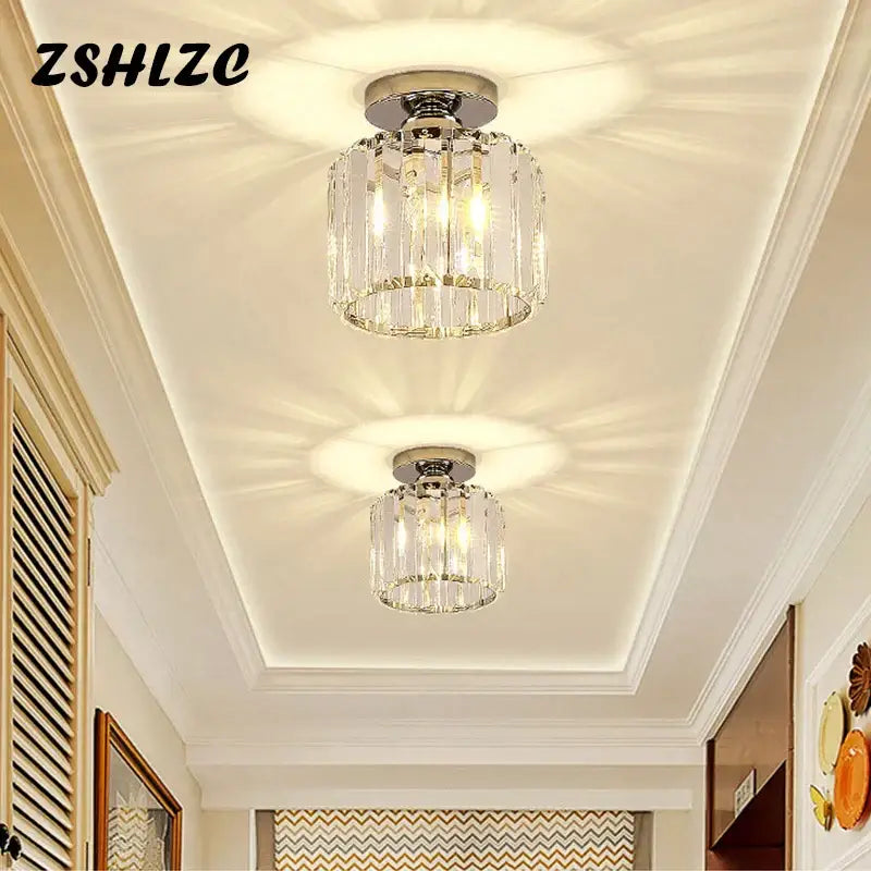 Two zshlzc crystal led chandelier ceiling lights with chrome bases and clear prisms for geometric gold decorbites crystal lighting