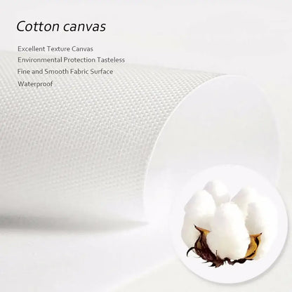 White cotton canvas fabric with fine textured weave and smooth surface for decorbites™ abstract geometric leaves wall art