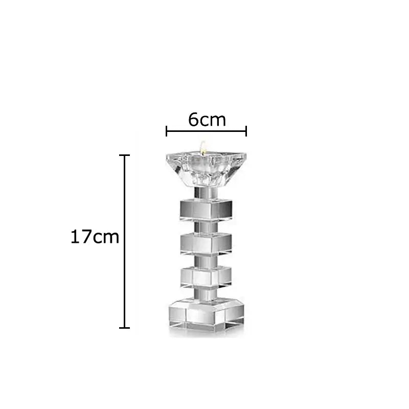Clear crystal candle holder with tiered geometric design 17cm height decorbites crystal candle for dining room decor