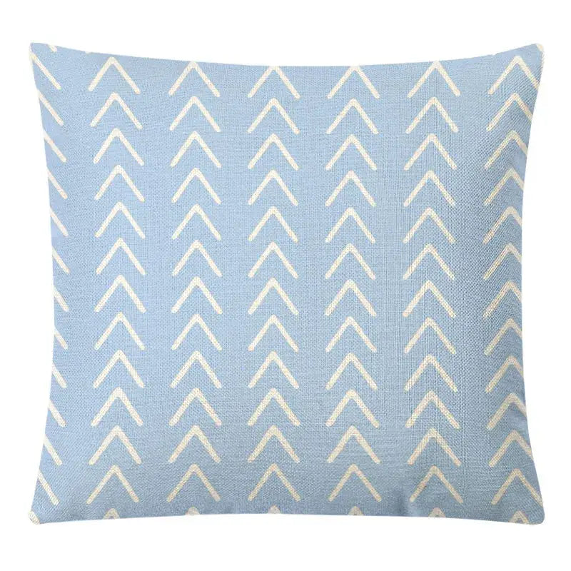 Light blue cushion pillow cover with cream chevron arrows for decorbites geometric yellow linen living room decor