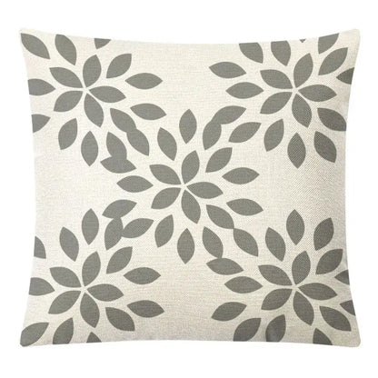 Beige linen throw pillow cover with gray floral motifs for decorbites geometric yellow linen autumnal living room decor