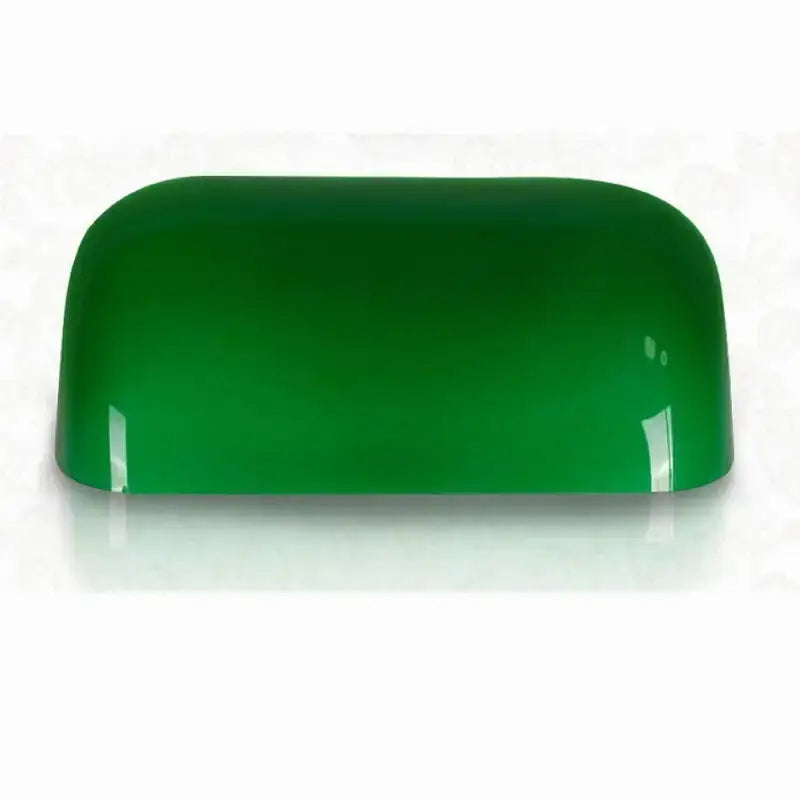 Glossy emerald green glass banker lamp shade with smooth curved rectangular design for desk or office decorbites lamp shade