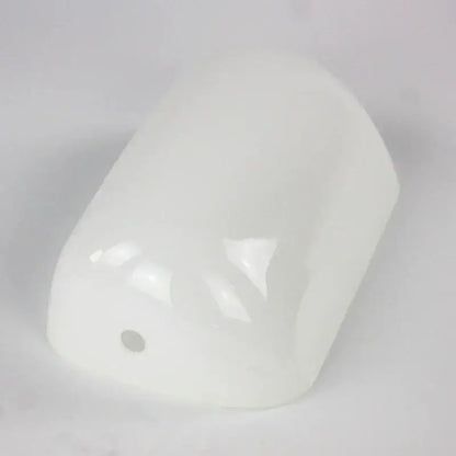 A smooth white translucent ceramic lamp shade for decorbites glass banker lamp with a rounded rectangular shape