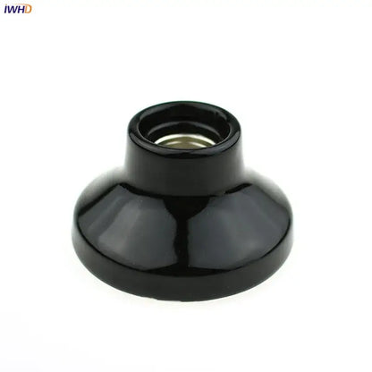 Glossy black and brass ceramic e27 bulb holder with metallic threaded interior for bedroom lamp fitting decorbites ceramic e27 bulb